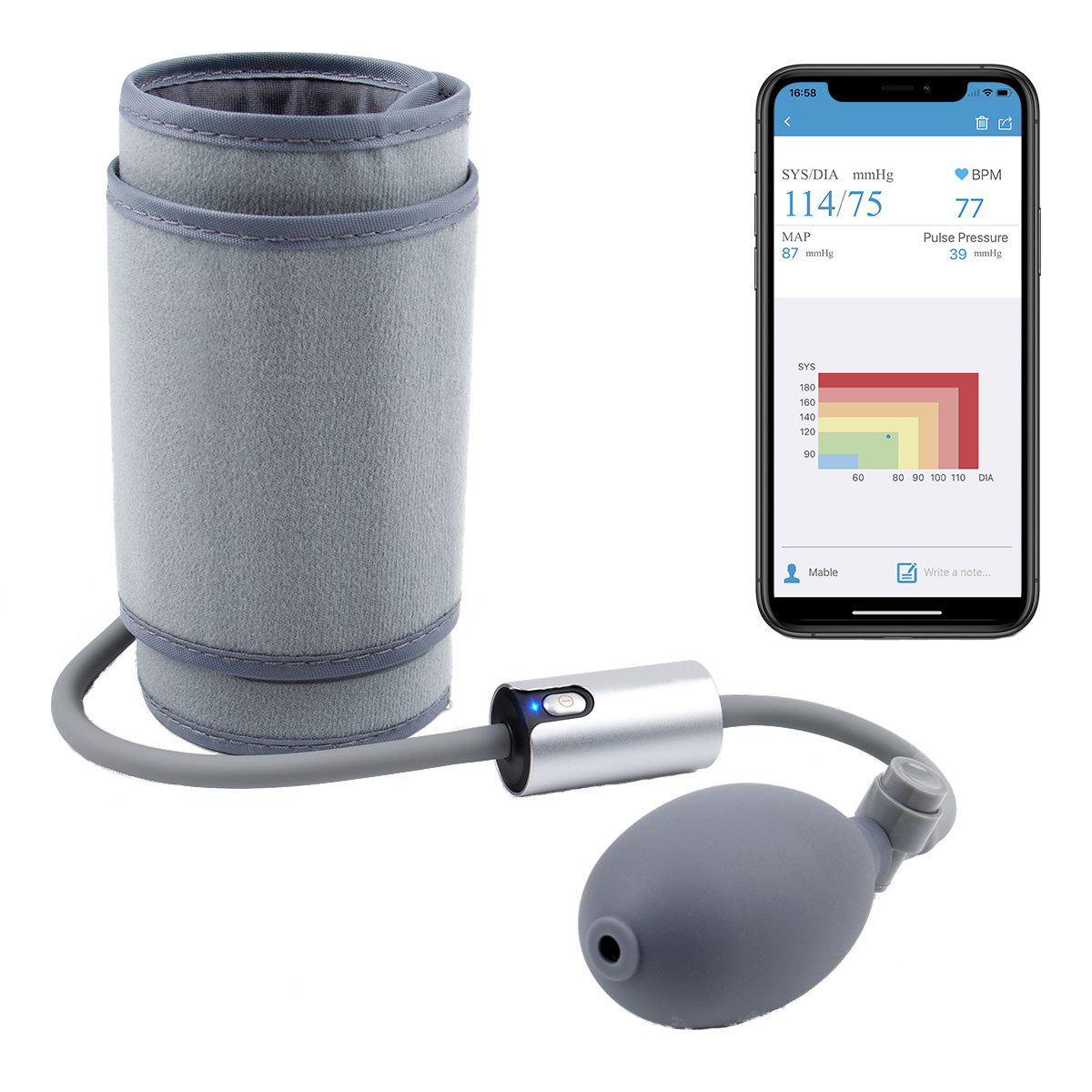 Ultra Portable Wireless Bluetooth Upper Arm Blood Pressure Monitor