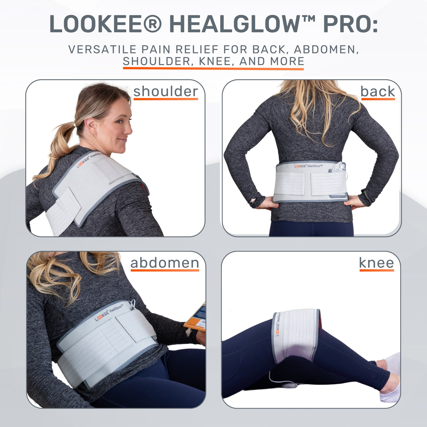LOOKEE® HealGlow™ Pro Medical Infrared & Red Light Therapy Belt | LED & Infrared Light Therapy Wrap for Pain Relief