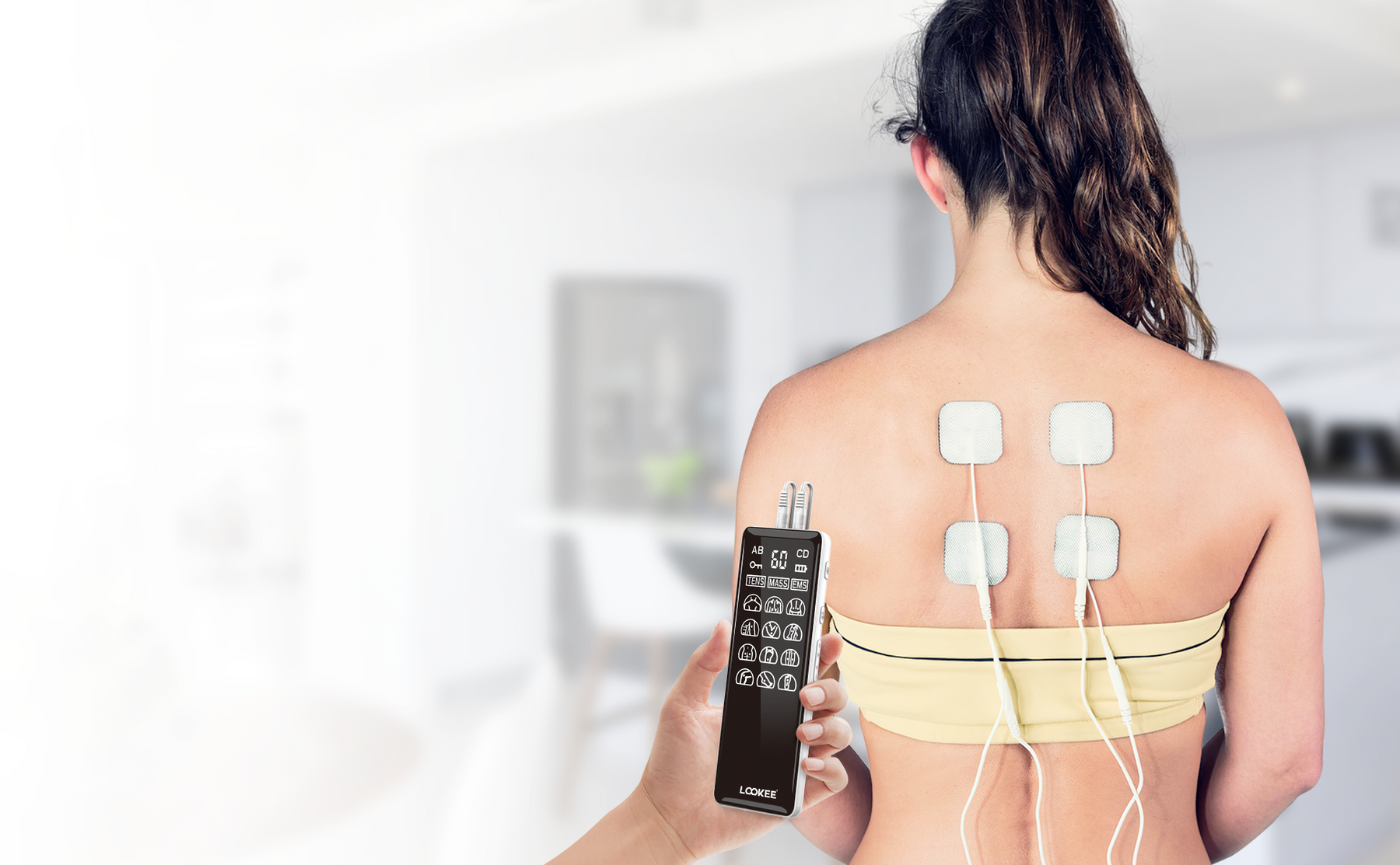 LOOKEE LK113 Premium LED 4-Channel Tens Unit EMS Massage Muscle Stimulator for Pain Relief Therapy | Electric Pulse Massager