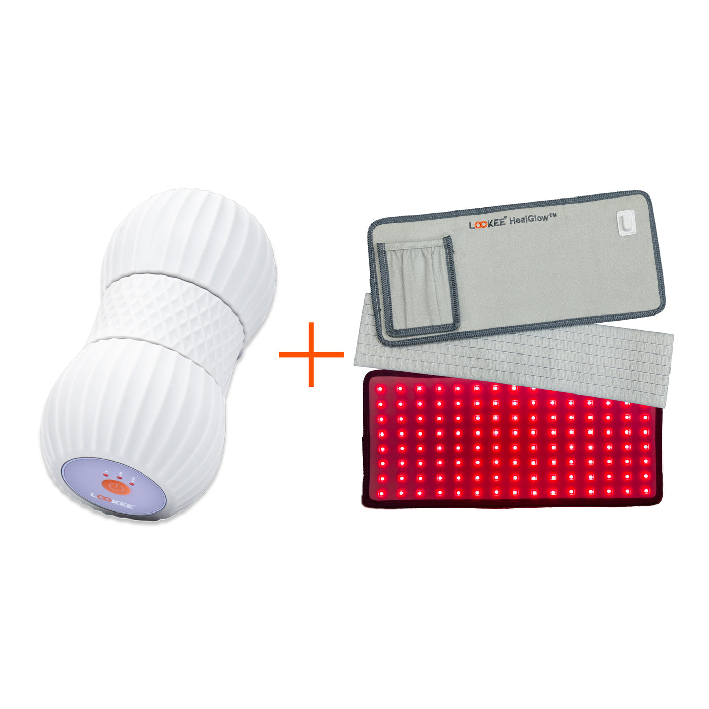 LOOKEE FlexiTwist A10 Vibrating Massage Roller + LOOKEE HealGlow Pro Medical Infrared & Red Light Therapy Belt LOOKEE FlexiTwist A10 Vibrating Massage Roller + LOOKEE HealGlow Pro Medical Infrared & Red Light Therapy Belt