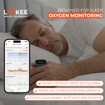 LOOKEE® Ring Sleep Oxygen Monitor with Vibration Reminder for Low O2 | Continuous Ring Pulse Oximeter Tracks Blood Oxygen Level and Heart Rate