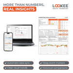 LOOKEE® Ring-Pro Sleep Oxygen Monitor with PC & Mobile Apps | Vibration Reminder for Low O2 | Continuous Pulse Oximeter Tracks O2 Level & Heart Rate