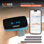 LOOKEE® Ring-Pro Sleep Oxygen Monitor with PC & Mobile Apps | Vibration Reminder for Low O2 | Continuous Pulse Oximeter Tracks O2 Level & Heart Rate