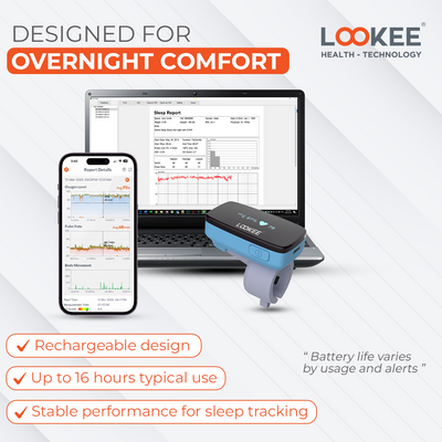 LOOKEE® Sleep Oxygen Monitors | Overnight Pulse Oximeter Track CPAP & Apnea
