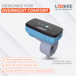 LOOKEE® Ring Sleep Oxygen Monitor with Vibration Reminder for Low O2 | Continuous Ring Pulse Oximeter Tracks Blood Oxygen Level and Heart Rate