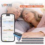 LOOKEE® Ring Sleep Oxygen Monitor with Vibration Reminder for Low O2 | Continuous Ring Pulse Oximeter Tracks Blood Oxygen Level and Heart Rate