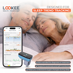 LOOKEE® Ring-Pro Sleep Oxygen Monitor with PC & Mobile Apps | Vibration Reminder for Low O2 | Continuous Pulse Oximeter Tracks O2 Level & Heart Rate