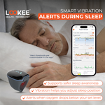 LOOKEE® O2Ring Continuous Ring Oximeter | Overnight Track Oxygen Level & Heart Rate with Vibration Alert on Finger