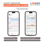 LOOKEE® O2Ring Continuous Ring Oximeter | Overnight Track Oxygen Level & Heart Rate with Vibration Alert on Finger
