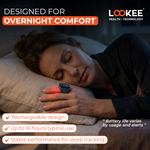 LOOKEE® O2Ring Continuous Ring Oximeter | Overnight Track Oxygen Level & Heart Rate with Vibration Alert on Finger