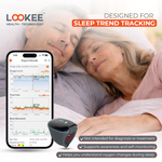 LOOKEE® O2Ring Continuous Ring Oximeter | Overnight Track Oxygen Level & Heart Rate with Vibration Alert on Finger