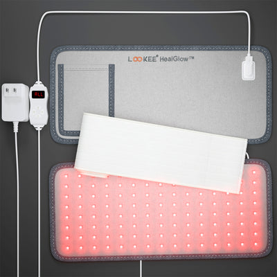 LOOKEE LED Tens Unit EMS Muscle Stimulator with Red Light Therapy for Pain Relief