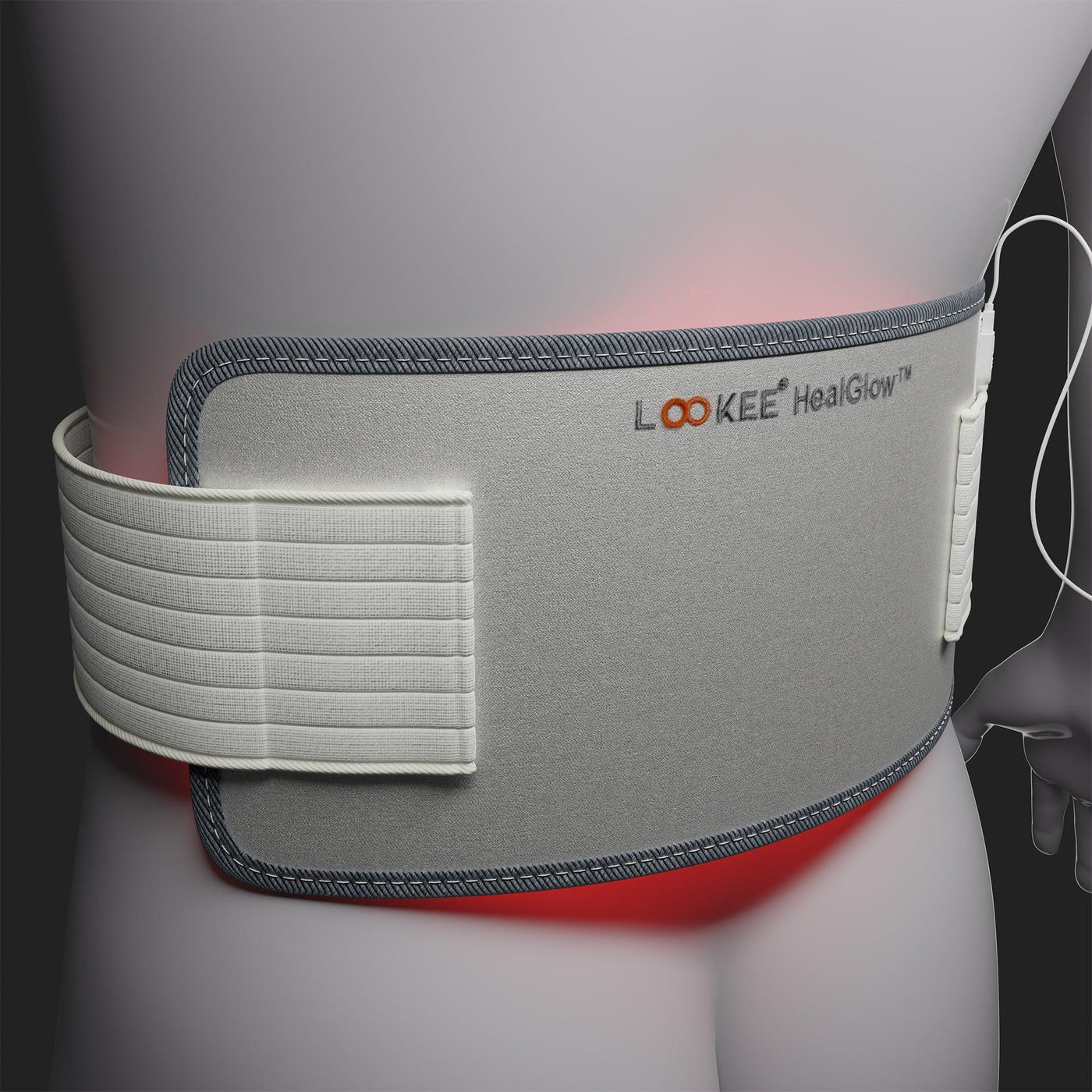 LOOKEE LED Tens Unit EMS Muscle Stimulator with Red Light Therapy for Pain Relief