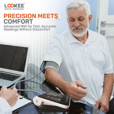 LOOKEE® A2 Premium LED Automatic Upper Arm Blood Pressure Monitor | BP Machine for Home Use | Large Genuine 6.4" LED Panel | Memories for Two Users