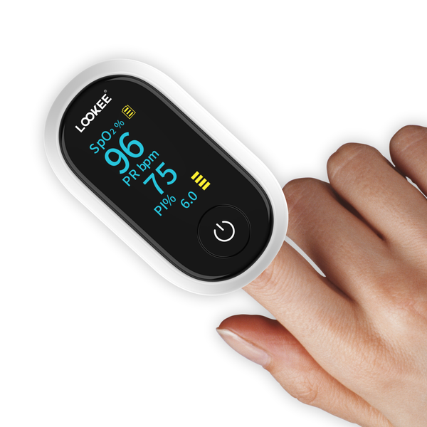 LOOKEE® A320 Premium Fingertip Pulse Oximeter | Finger SpO2 Blood Oxygen Saturation Monitor with Alarm and Perfusion Index