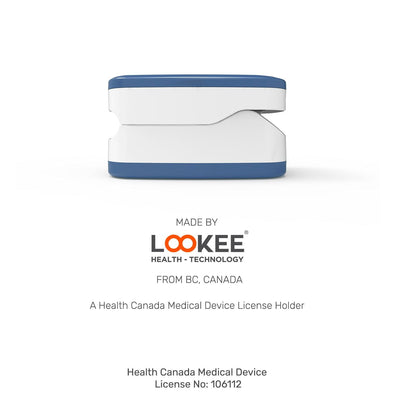 LOOKEE® LK50D1A Deluxe Finger Pulse Oximeter | Blood Oxygen Saturation Monitor with Auto-Rotate Screen | Available in Canada Only