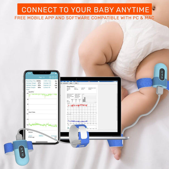 BABYL THE O2 LIVE VIEWING TEE サイズXL Baby Sleep Monitor with Base Station, Track Baby's Average