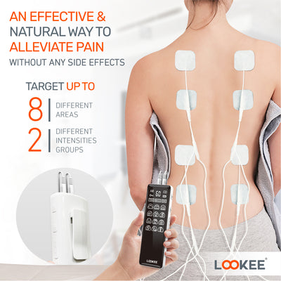 LOOKEE® LK113 Premium LED 4-Channel TENS Unit EMS Massage Muscle Stimulator for Pain Relief Therapy | Electric Pulse Massager