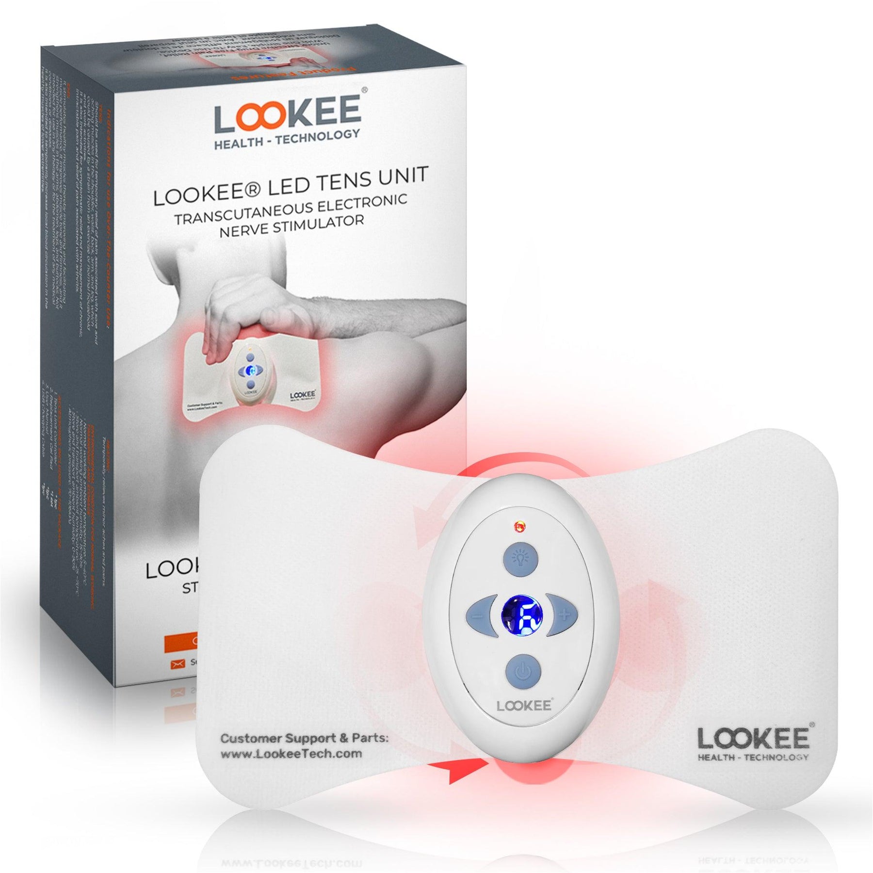 LOOKEE LED TENS Unit EMS Muscle Stimulator With Red Light Therapy for Pain  Relief – LOOKEETech