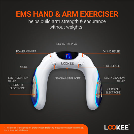 LOOKEE® A8 Arm Workout EMS Exerciser, Electric Muscle Stimulator