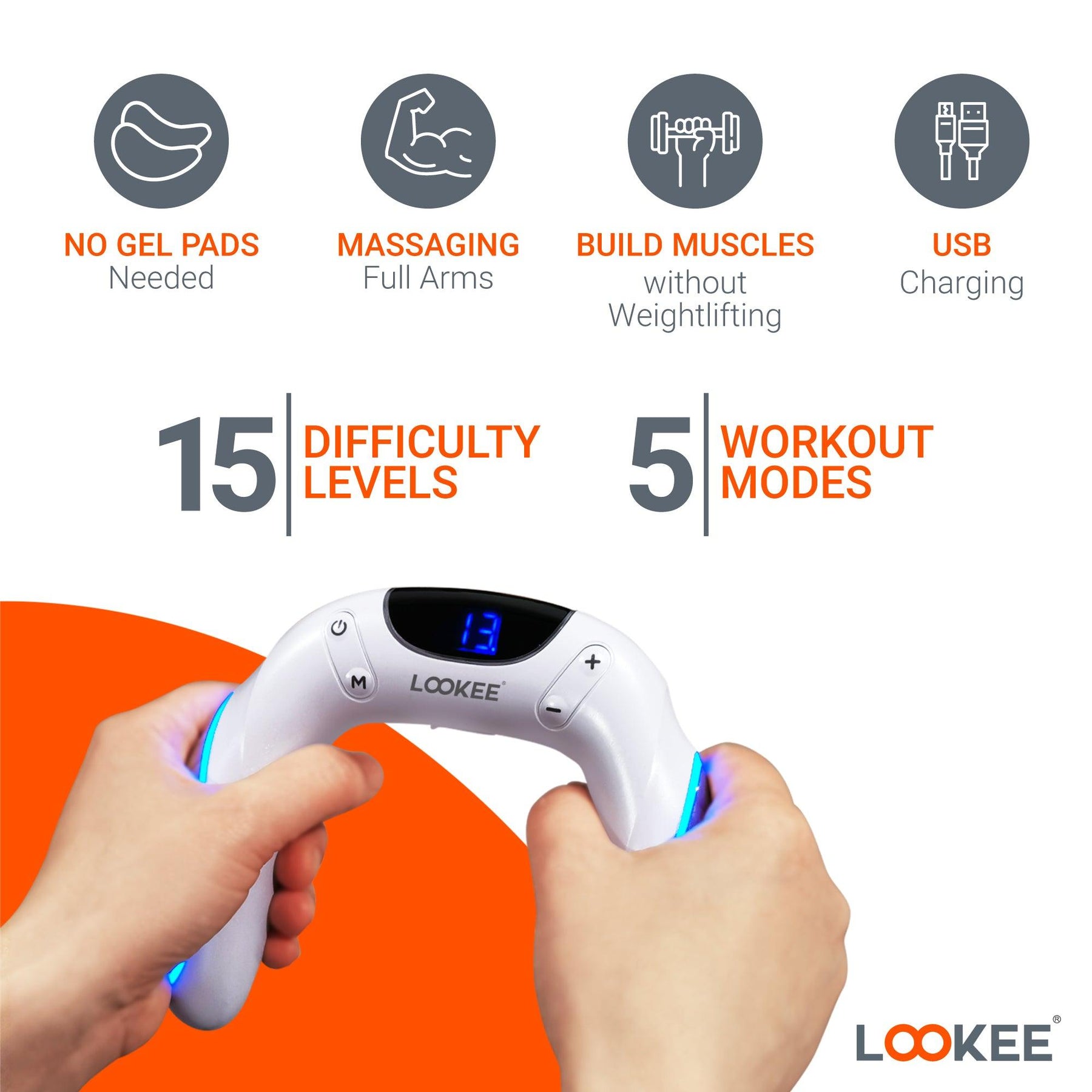 LOOKEE® A8 Arm Workout EMS Exerciser, Electric Muscle Stimulator ...