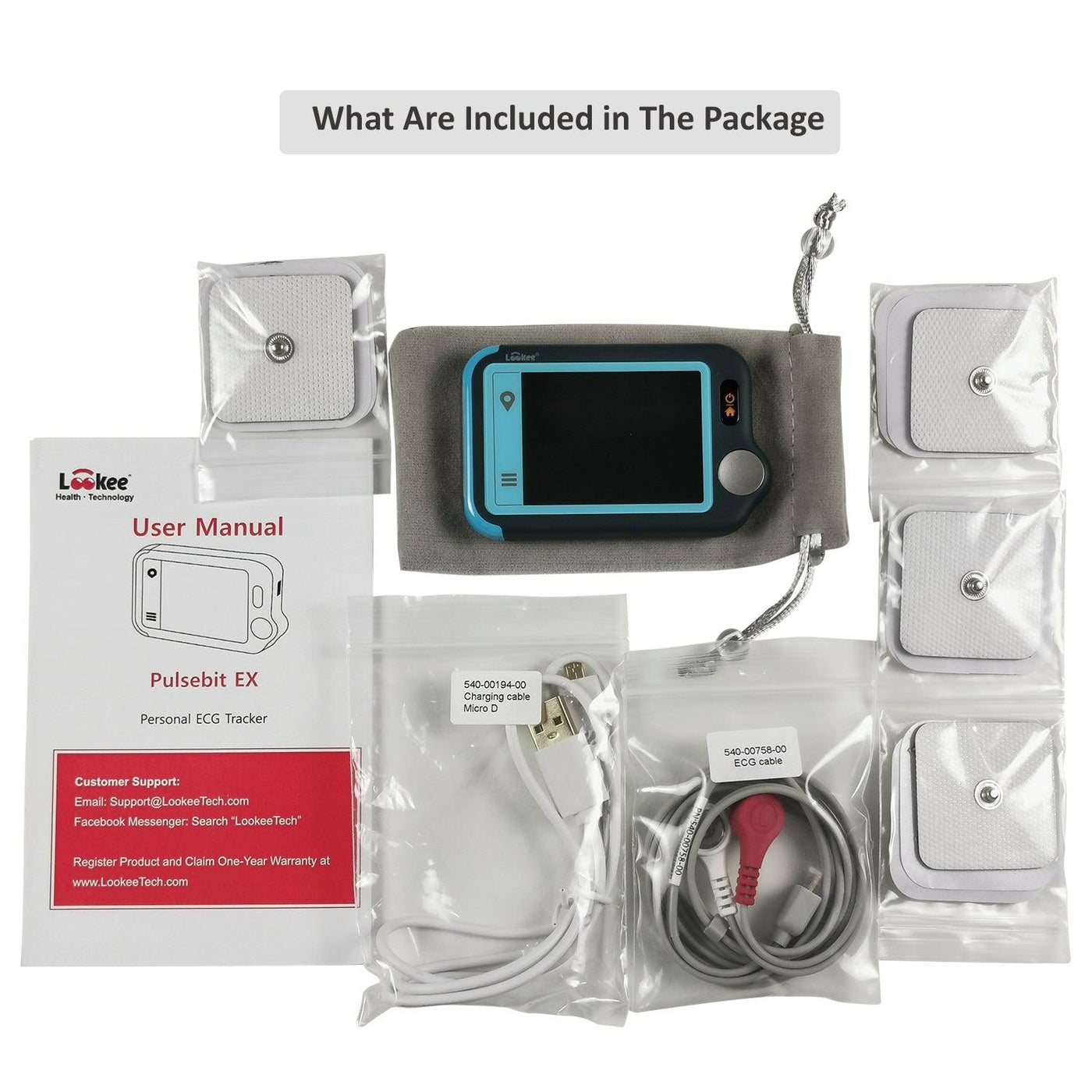 LOOKEE® Compact ECG monitor for heart rate and cardiac monitoring