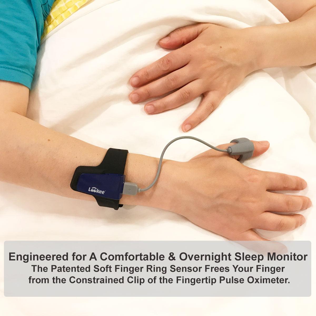 Used, LOOKEE® Wrist Sleep Oxygen Monitor with Vibration Alarm for Apnea & Low O2 | Overnight Pulse Oximeter Tracks Blood Oxygen Level and Heart Rate