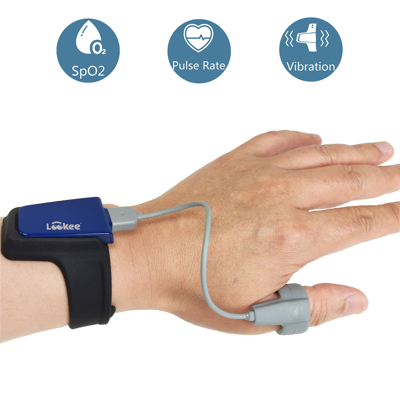Used, LOOKEE® Wrist Sleep Oxygen Monitor with Vibration Alarm for Apnea & Low O2 | Overnight Pulse Oximeter Tracks Blood Oxygen Level and Heart Rate