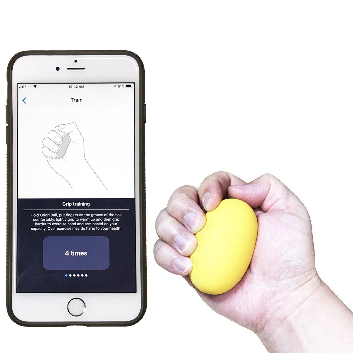 Lookee® Smart Ball - Hand Exerciser Grip Strengthener & Trainer with App & Battle Games to Compete Online With Friends or People From The World. - Lookee Tech