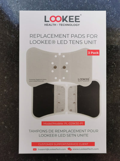 Replacement Pads For LOOKEE® LED TENS Unit - 1 Pack of 3 Pads