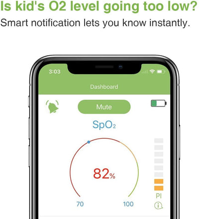 Sleep Oxygen Monitor for Kids with Mobile App Notification
